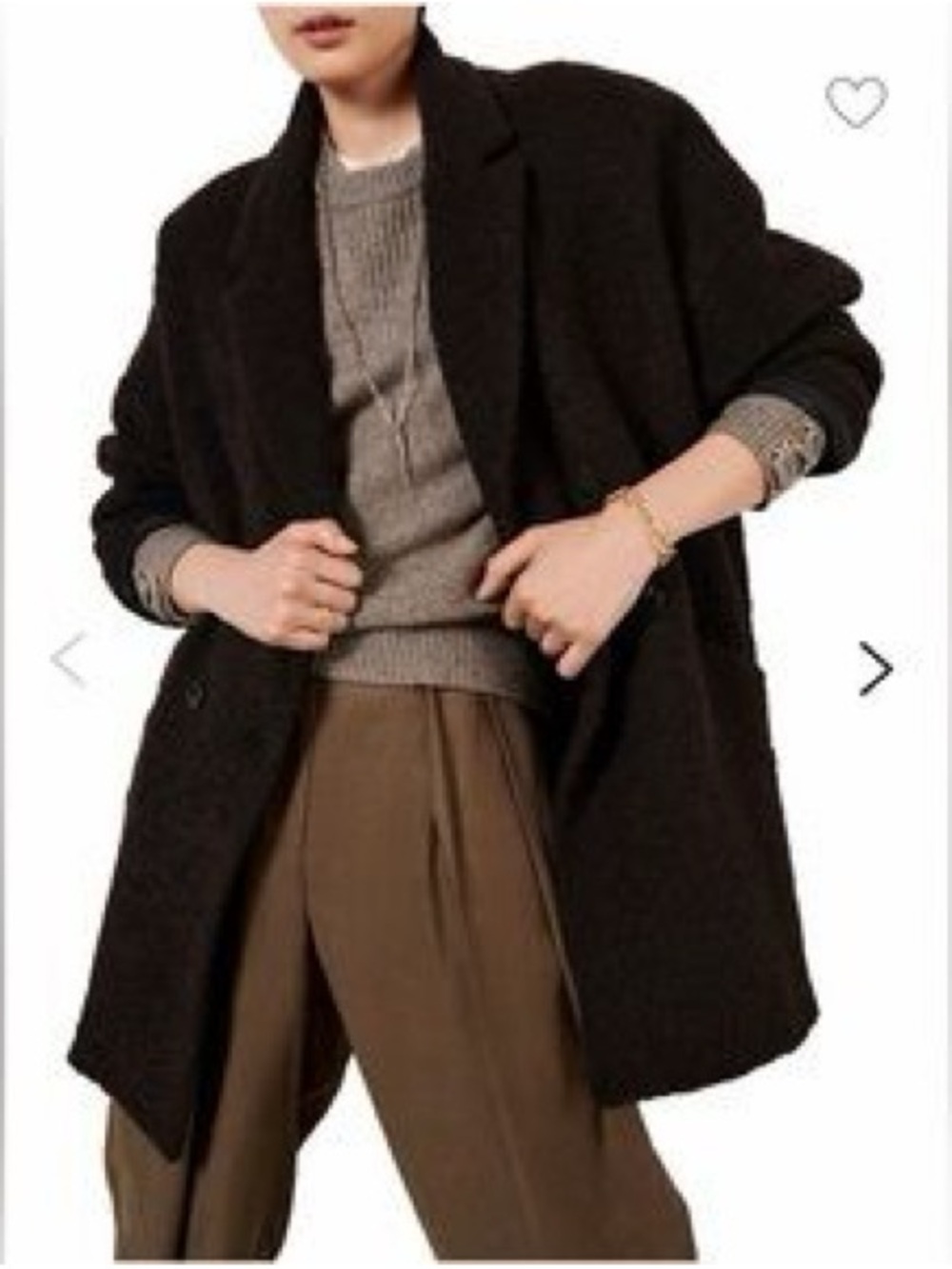 ba&sh Dark Brown Textured Wool-Blend Trench Coat